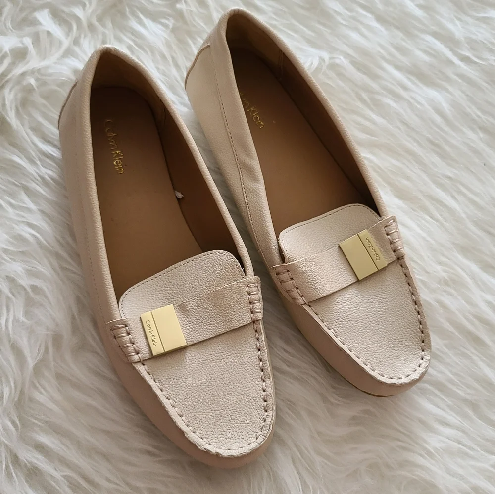 Calvin Klein loafers, cream, US 10, leather - Picture 1 of 3